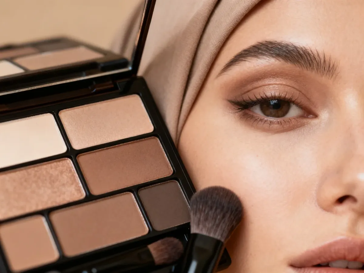Paleta neutralnych cieni do ćwiczenia makijażu opadającej powieki