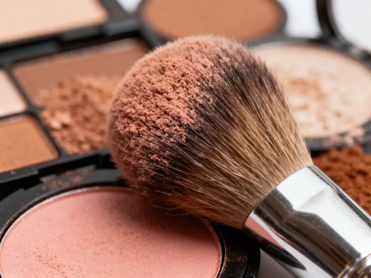 Naturalne pędzle do pudru, różu i blendowania cieni